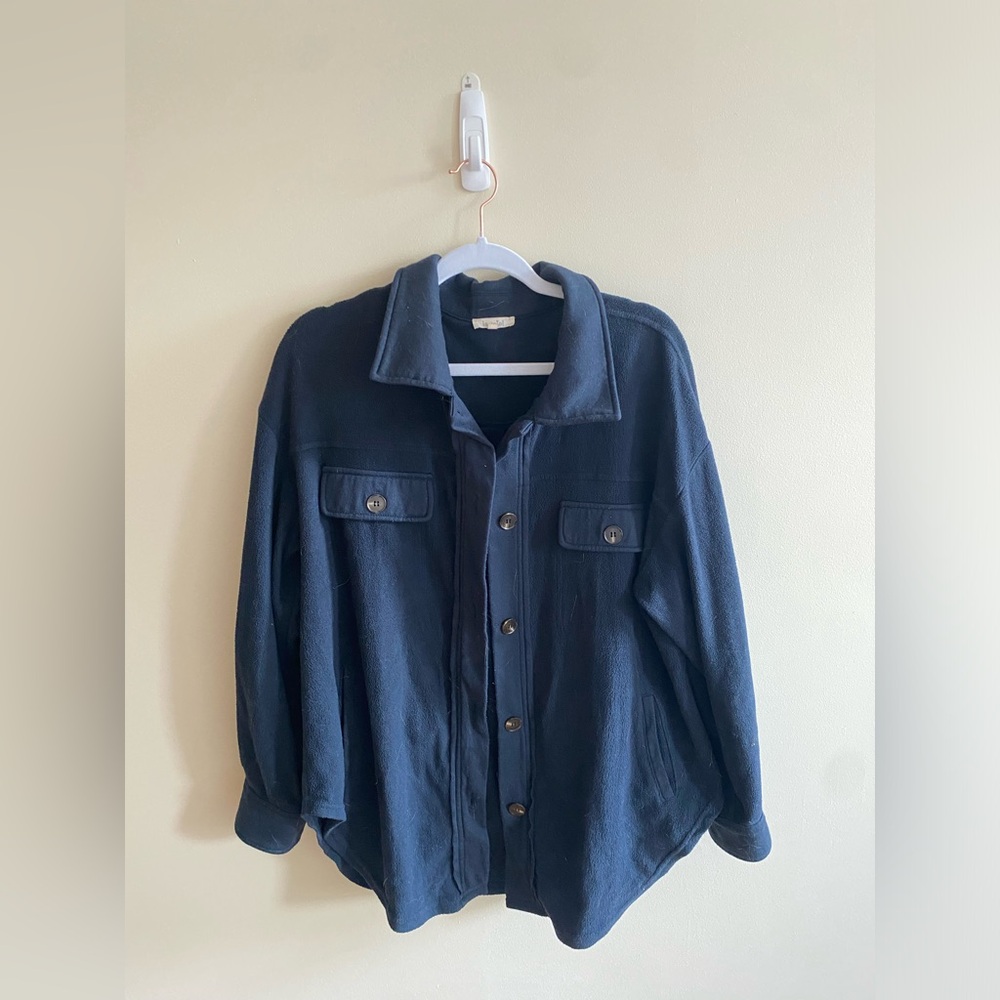Blue oversized shacket size small